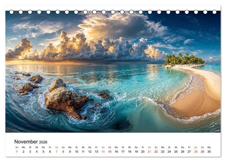 Produktbild: Inseln der Sehnsucht - Versteckte Paradiese (Tischkalender 2026 DIN A5 quer), CALVENDO Monatskalender