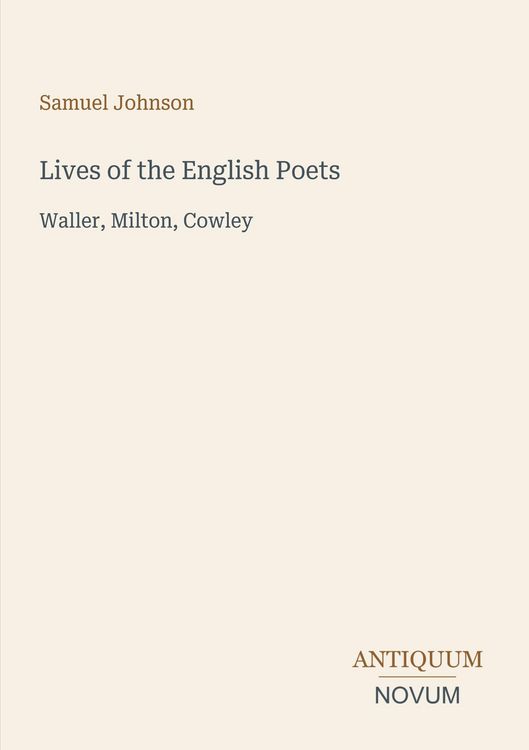 Produktbild: Lives of the English Poets