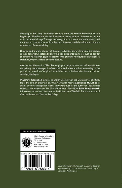 Produktbild: Memory and Memorials, 1789-1914