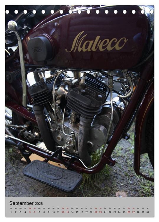Produktbild: Motorrad Oldtimer - Motoransichten (Tischkalender 2026 DIN A5 hoch), CALVENDO Monatskalender