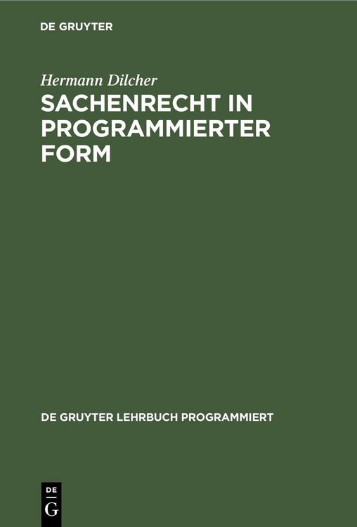 Produktbild: Sachenrecht in programmierter Form