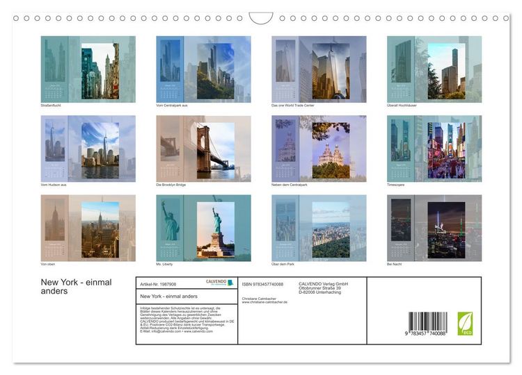 Produktbild: New York - einmal anders (Wandkalender 2026 DIN A3 quer), CALVENDO Monatskalender