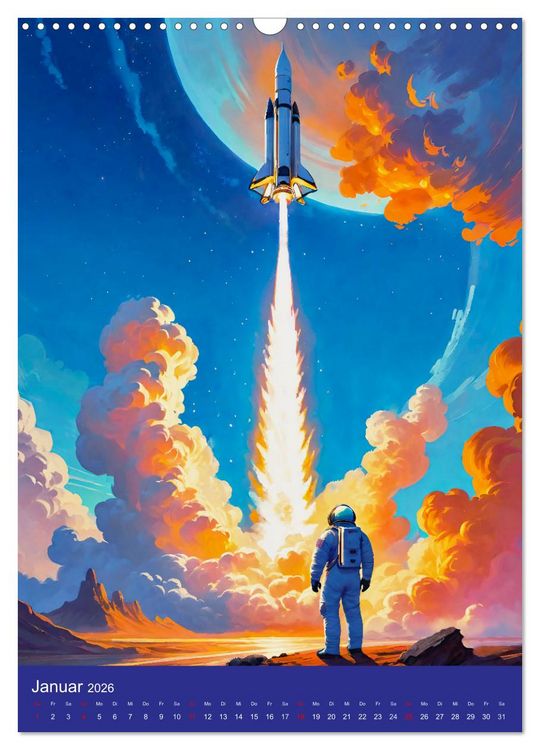 Produktbild: Astronauten. Auf Entdeckungsreise in fremde Galaxien (Wandkalender 2026 DIN A3 hoch), CALVENDO Monatskalender