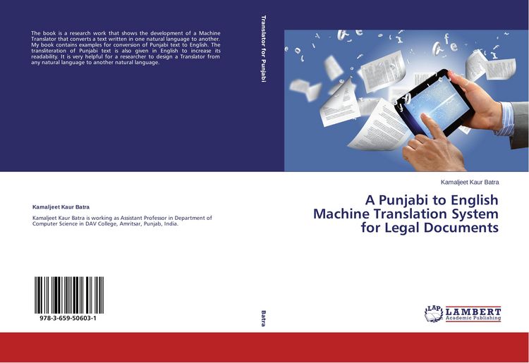Produktbild: A Punjabi to English Machine Translation System for Legal Documents