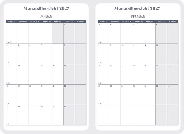 Produktbild: Wochenkalender 2027 - Yellow