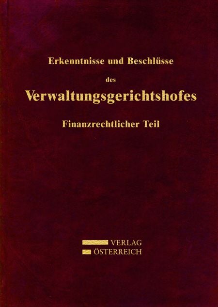 Produktbild: Erkenntnisse und Beschlüsse des Verwaltungsgsgerichtshofes