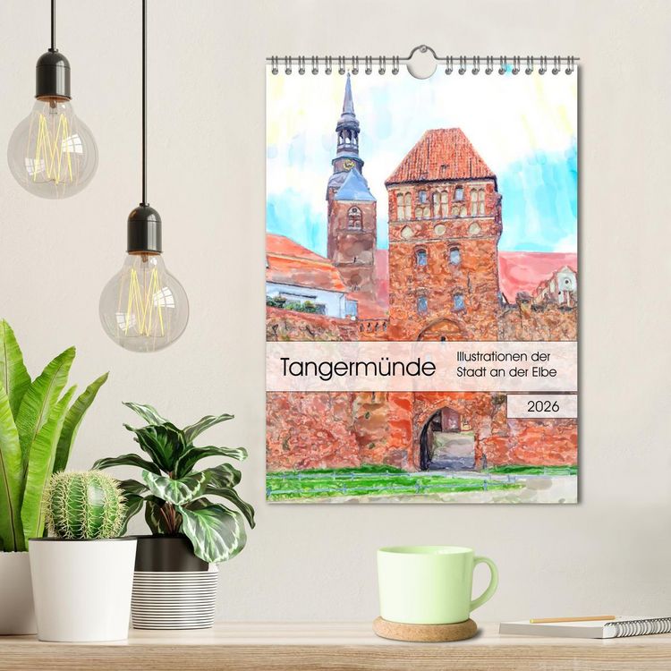 Produktbild: Tangerm&uuml;nde - Illustrationen der Stadt an der Elbe (Wandkalender 2026 DIN A4 hoch), CALVENDO Monatskalender