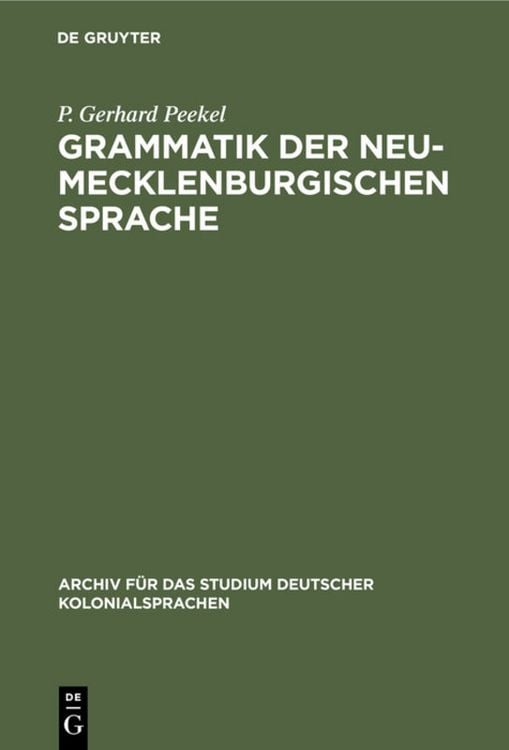 Produktbild: Grammatik der Neu-Mecklenburgischen Sprache