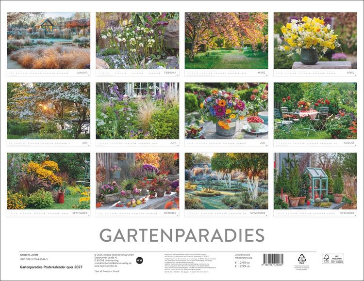 Produktbild: Gartenparadies Posterkalender 2027