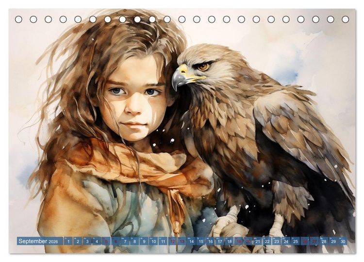 Produktbild: Kinder und Tiere (Tischkalender 2026 DIN A5 quer), CALVENDO Monatskalender