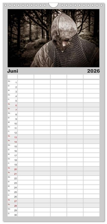 Produktbild: Familienplaner 2026 - Wikinger und Krieger mit 5 Spalten (Wandkalender, 21 x 45 cm) CALVENDO