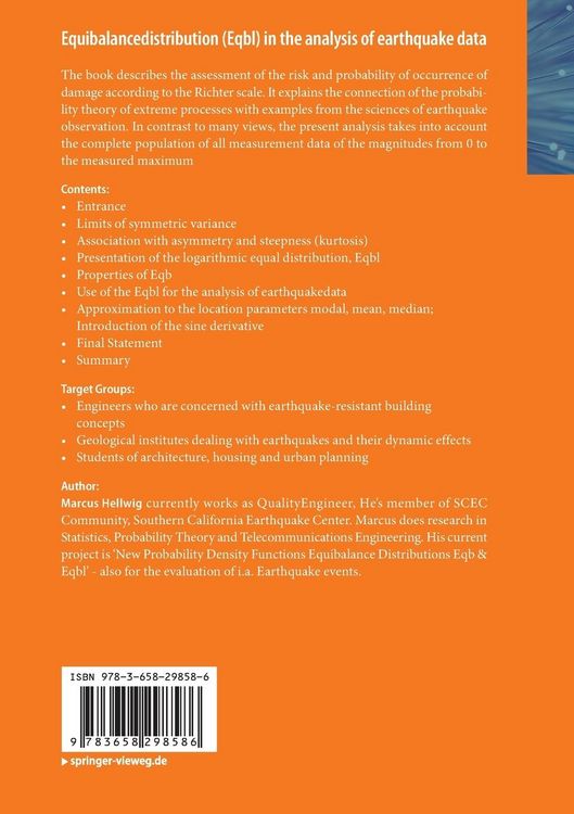 Produktbild: Equibalancedistribution (Eqbl) in the analysis of earthquake data
