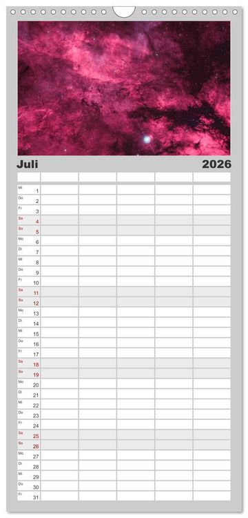 Produktbild: Familienplaner 2026 - Wunder der Milchstra&szlig;e mit 5 Spalten (Wandkalender, 21 x 45 cm) CALVENDO