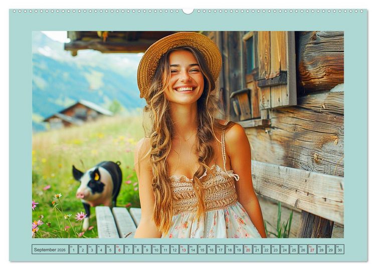 Produktbild: Almwiesenm&auml;rchen. Zauberhafte Frauen und gute Laune in den Bergen (hochwertiger Premium Wandkalender 2026 DIN A2 quer), Kunstdruck in Hochglanz