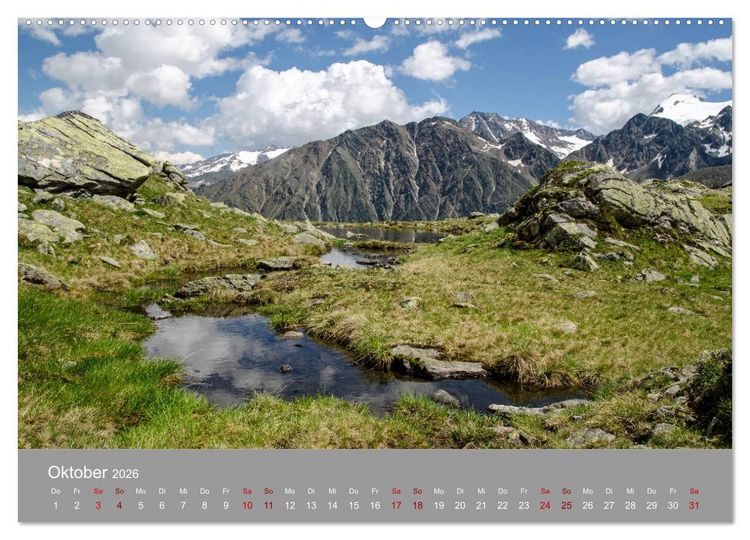 Produktbild: Das Stubaital in Tirol - Gipfelsturm und Gletscherseen (Wandkalender 2026 DIN A2 quer), CALVENDO Monatskalender
