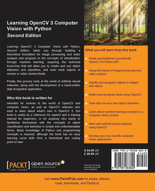 Produktbild: Learning OpenCV 3 Computer Vision with Python - Second Edition