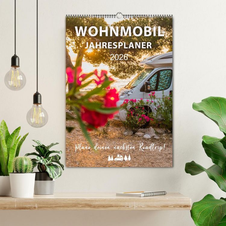 Produktbild: Wohnmobil Jahresplaner (Wandkalender 2026 DIN A2 hoch), CALVENDO Monatskalender