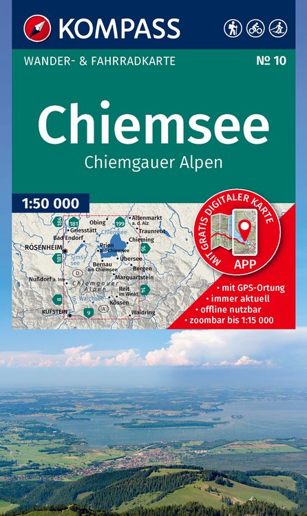 Produktbild: KOMPASS Wanderkarte 10 Chiemsee, Chiemgauer Alpen 1:50.000