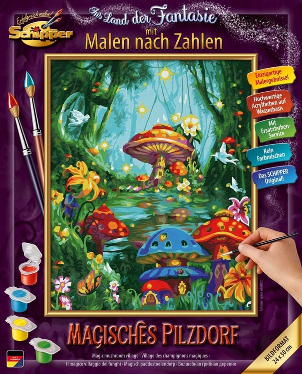 Produktbild: Schipper 609240867 - Malen nach Zahlen, Magisches Pilzdorf, 24 x 30 cm