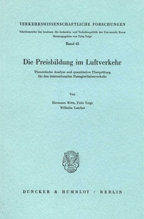 Produktbild: Die Preisbildung im Luftverkehr.