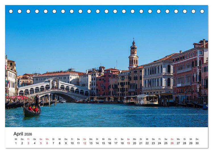 Produktbild: Unterwegs in Venedig (Tischkalender 2026 DIN A5 quer), CALVENDO Monatskalender