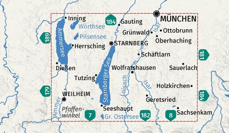 Produktbild: KOMPASS Wanderkarte 180 Starnberger See, Ammersee 1:50.000