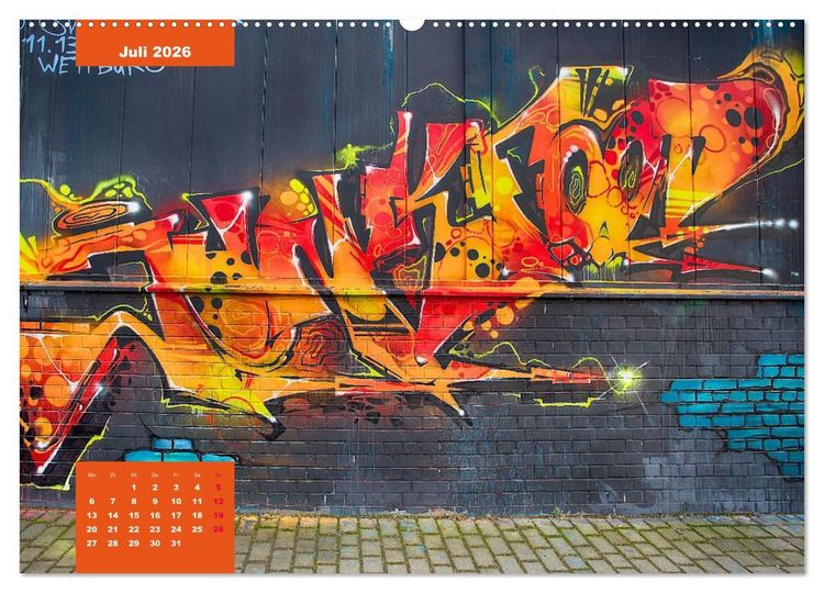 Produktbild: Graffiti (Wandkalender 2026 DIN A2 quer), CALVENDO Monatskalender