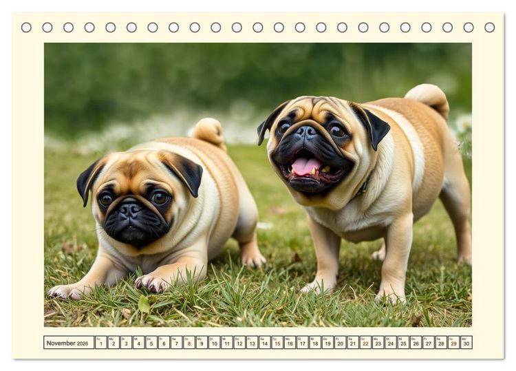 Produktbild: Winzlinge der Hundewelt (Tischkalender 2026 DIN A5 quer), CALVENDO Monatskalender