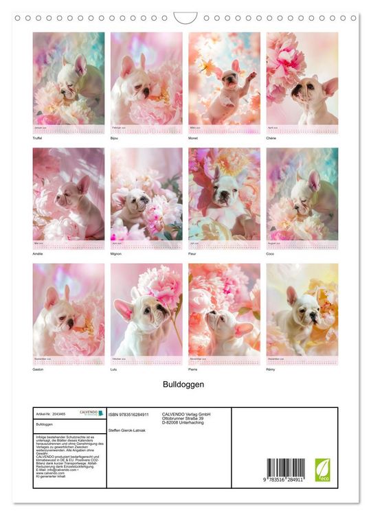 Produktbild: Bulldoggen (Wandkalender 2026 DIN A3 hoch), CALVENDO Monatskalender