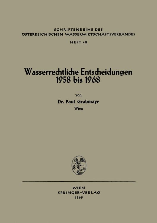 Produktbild: Wasserrechtliche Entscheidungen 1958 bis 1968