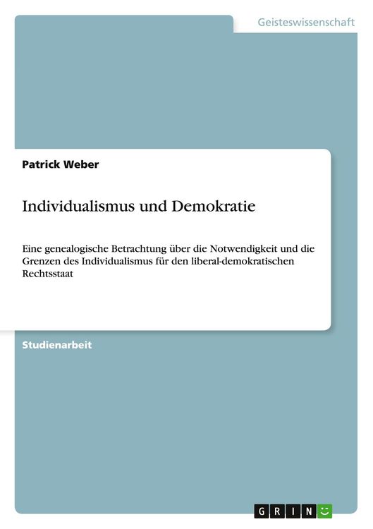 Produktbild: Individualismus und Demokratie