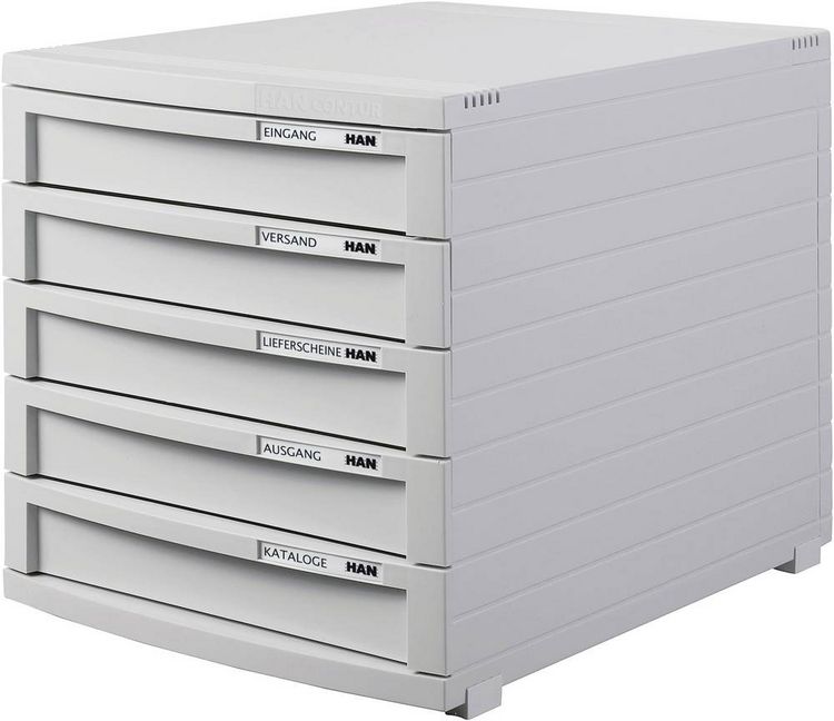 Produktbild: HAN CONTUR 1505-11 Schubladenbox Lichtgrau DIN A4, DIN B4, DIN C4 Anzahl der Schubf&auml;cher: 5