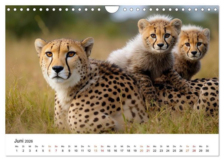 Produktbild: Geparden - Eleganz auf vier Pfoten (Wandkalender 2026 DIN A4 quer), CALVENDO Monatskalender