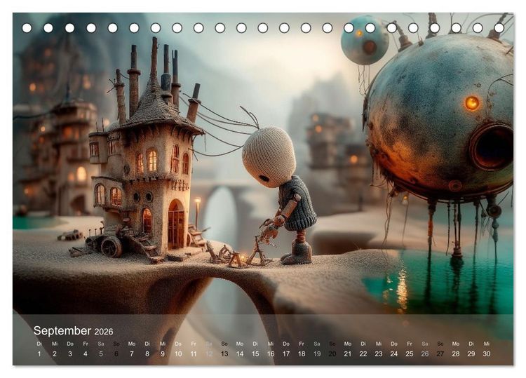 Produktbild: Die Melancholie der kleinen Roboter (Tischkalender 2026 DIN A5 quer), CALVENDO Monatskalender