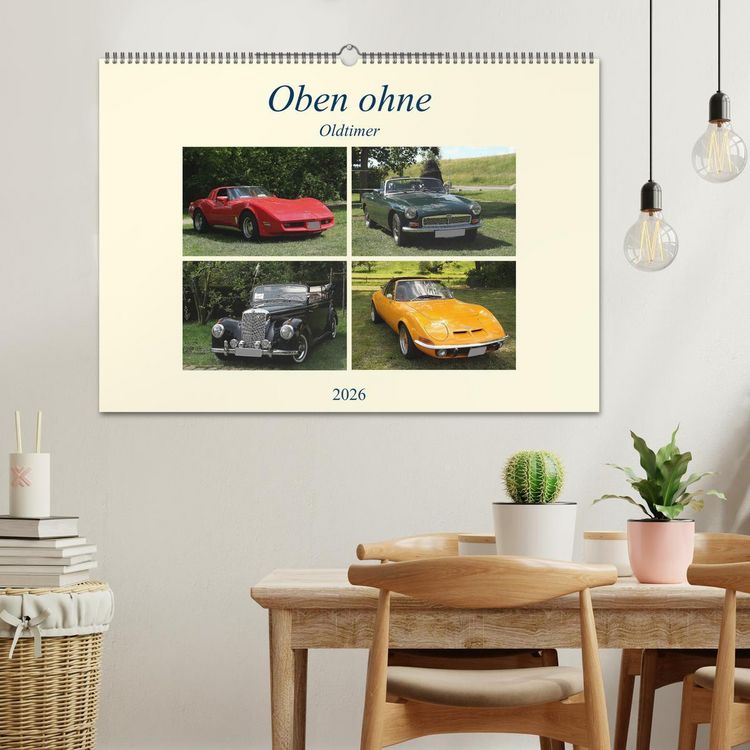 Produktbild: Oben ohne Oldtimer (Wandkalender 2026 DIN A2 quer), CALVENDO Monatskalender