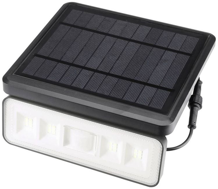 Produktbild: Sygonix SY-5972856 Solar-Wandstrahler mit Bewegungsmelder LED LED fest eingebaut 8 W Schwarz