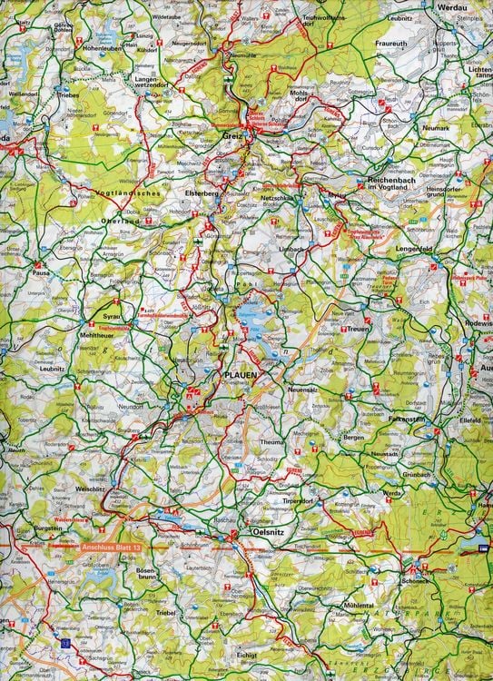 Produktbild: BVA ADFC Radtourenkarte Oberfranken /Vogtland 1:150.000