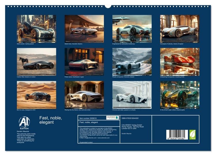 Produktbild: Fast, noble, elegant (High Quality Premium Wall Calendar 2026 DIN A2 landscape),CALVENDO 12 Month Wall Calendar