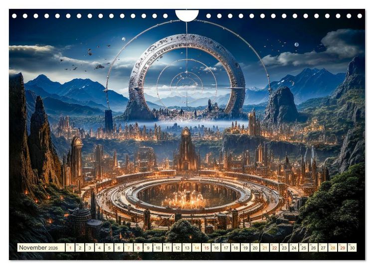 Produktbild: Futuristische Lebens Welten (Wandkalender 2026 DIN A4 quer), CALVENDO Monatskalender