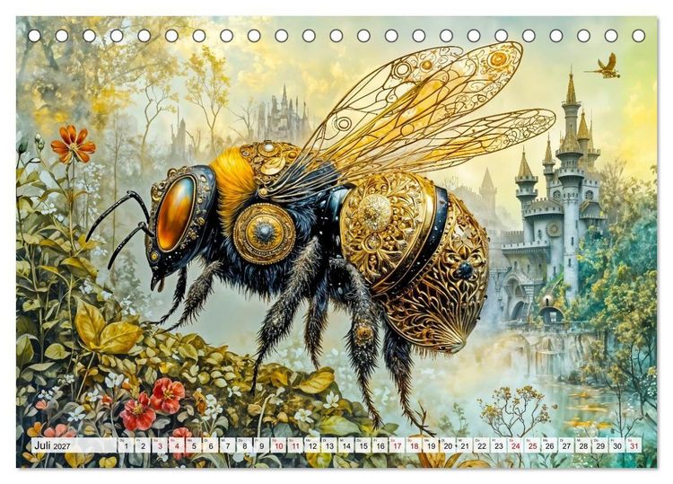 Produktbild: Steampunk Fabelwelten - Magische Kreaturen in Fantasiewelten (Tischkalender 2027 DIN A5 quer), CALVENDO Monatskalender