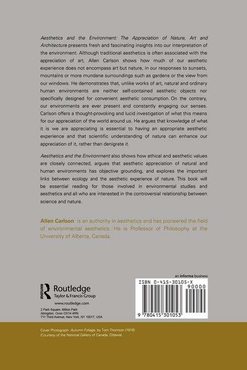 Produktbild: Aesthetics and the Environment
