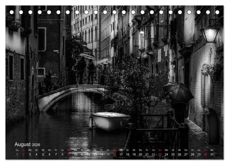 Produktbild: Venedig - Licht und Schatten (Tischkalender 2026 DIN A5 quer), CALVENDO Monatskalender