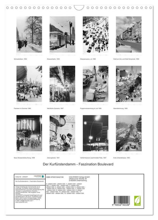 Produktbild: Der Kurf&uuml;rstendamm - Faszination Boulevard (Wandkalender 2026 DIN A3 hoch), CALVENDO Monatskalender