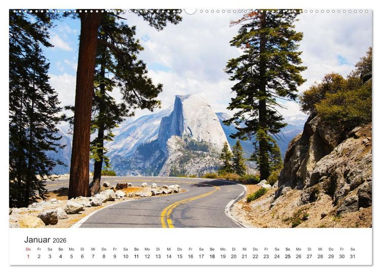 Produktbild: Yosemite - Einzigartige Naturspektakel (hochwertiger Premium Wandkalender 2026 DIN A2 quer), Kunstdruck in Hochglanz