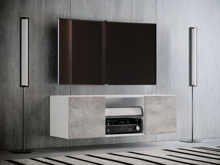 Produktbild: Holz TV Wand H&auml;nge Lowboard Fernsehschrank Jusa 95