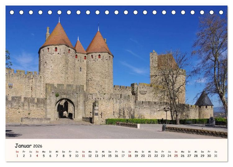 Produktbild: Cite von Carcassonne - Zeitreise ins Mittelalter (Tischkalender 2026 DIN A5 quer), CALVENDO Monatskalender