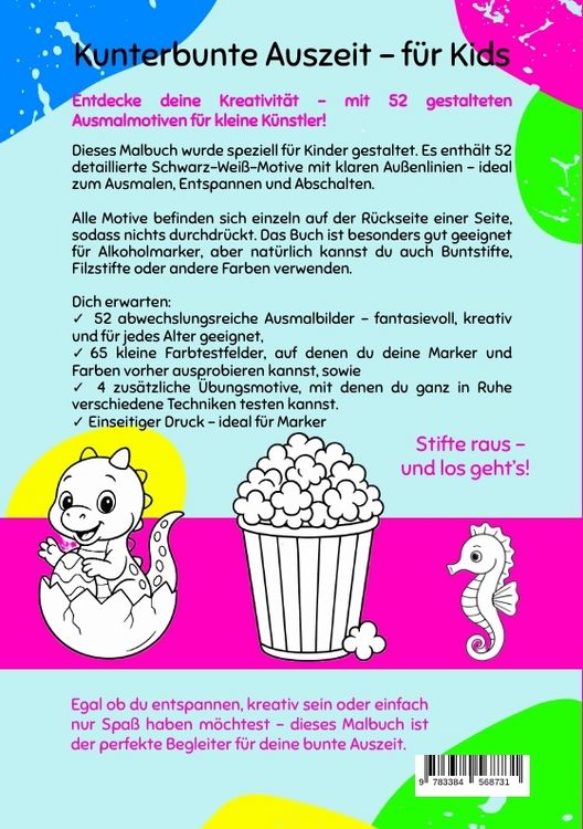 Produktbild: Kunterbunte Auszeit &ndash; Malbuch f&uuml;r Kids