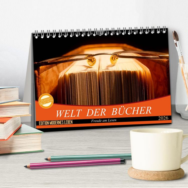 Produktbild: Welt der B&uuml;cher (Tischkalender 2026 DIN A5 quer), CALVENDO Monatskalender