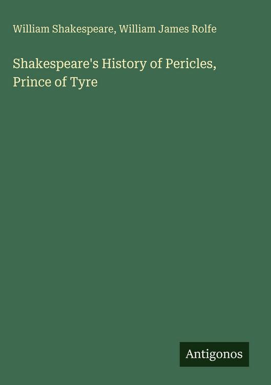 Produktbild: Shakespeare's History of Pericles, Prince of Tyre