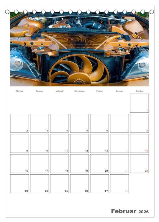 Produktbild: Tuning Power Planer (Tischkalender 2026 DIN A5 hoch), CALVENDO Monatskalender